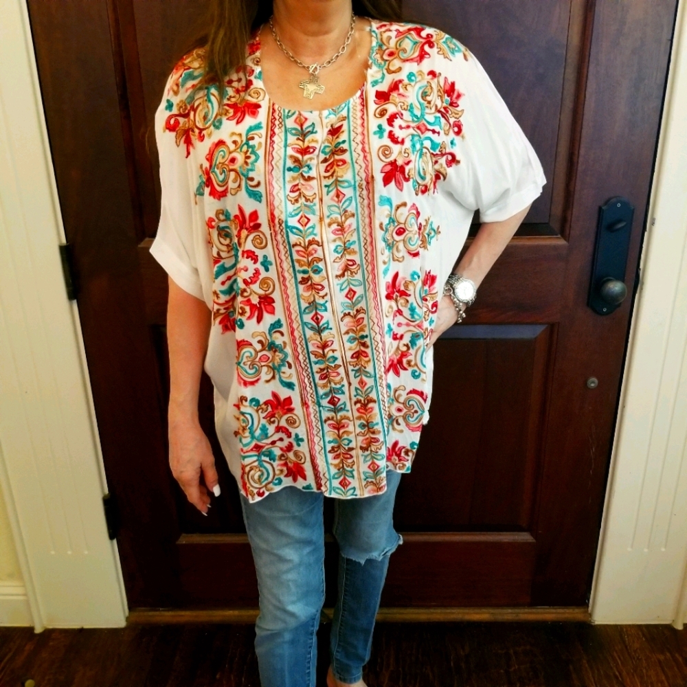 Umgee needlepoint shirt